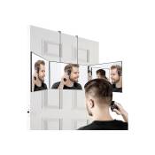 L&h-cfcahl - Miroir 3 Voies, Coupe-Selfie à 360 degrés, Miroir Portable tri-pli réglable et Pliable avec Crochet hautement rétractable pour la Coupe,