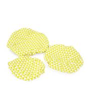 Lot de 3 couvre-bols réutilisables en coton bio non-ciré géometrique""
