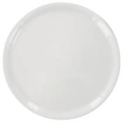 Lot de 6 assiettes rondes à pizza en porcelaine blanche D 28 cm