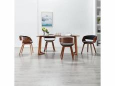 Lot de chaises de salle à manger 4 pcs gris bois courbé et tissu - gris - 52 x 53 x 70 cm