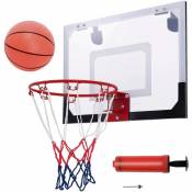 Mini Panier de Basket 46 x 30,5CM Murale avec Basketball,Gonfleur et Aiguille dans Chambre,Salle de jeux - Costway