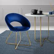 Ml-design - Chaise de Salle à Manger en Velours, Bleu,