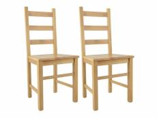 Orta - lot de 2 chaises naturelles et assises en bois