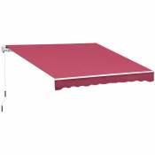 Outsunny - Store banne manuel rétractable aluminium polyester imperméabilisé 3L x 2,5l m rouge bordeaux - Rouge