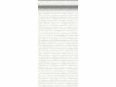 Papier peint textes gris sur fond blanc chiné - 148339 - 53 cm x 10,05 m 148339