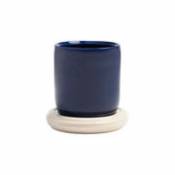 Pot de fleurs Churros / Ø 24.5 x H 25 cm - Grès - & klevering bleu en céramique
