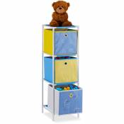 Relaxdays - Etagère enfant boîtes, rangement jouets, design, meuble chambre d'enfants, HlP 89 x 27,5 x 30 cm, coloré