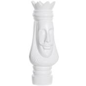 Retro - Figurine pièce d'échec roi en résine blanche 39 cm