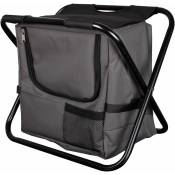 Spetebo - Siège de pêche pliable avec sac isotherme - Tabouret de camping - Couleur : noir