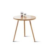 Table à manger ronde scandinave en bois - Laquila Designetsamaison Marron