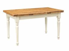 Table à rallonge champêtre en bois massif de tilleul