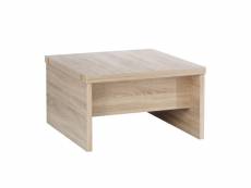 Table basse carré réhaussable et extensible décor bois clair - sofya 67087860