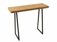Table-console avec plateau en bois de teck et piètement