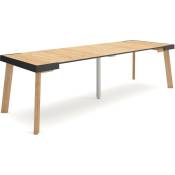 Table console extensible, Console meuble, 260, Pour 12 personnes, Pieds en bois, Style moderne, Chêne - Skraut Home