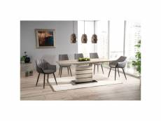 Table extensible 140-180 cm décor chêne clair cendré - leandre