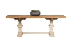 Table rectangulaire en bois piétement poutre L220
