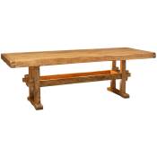 Table rustique en bois massif de finition naturelle