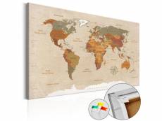 Tableau en liège beige chic [cork map] - 60 x 40 cm