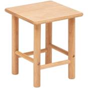 Tabouret pour chambre d'enfant, chaise carrée en bois de hévéa coloris naturel - Longueur 27 x Profondeur 27 x Hauteur 32 cm Pegane