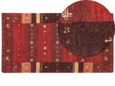 Tapis gabbeh en laine rouge 80 x 150 cm sinanli 384428