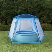Tente de piscine Tissu 500x433x250 cm Bleu