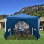 Tente Pavillon Parties latérales Camping Tente de réception Tente de fête Stabilitat Tentes de réception 3x3m Bleu - Bleu - Swanew