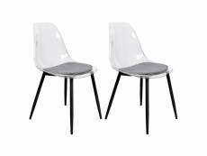 Trina - lot de 2 chaises transparentes et pieds métal