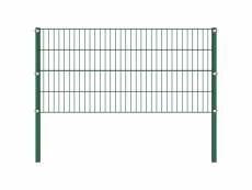 Vidaxl panneau de clôture avec poteaux fer 11,9 x 0,8 m vert 278610