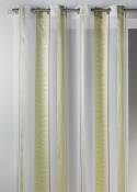Voilage fantaisie en organza à rayures verticales design - Vert - 140 x 240 cm