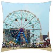 Wonder Wheel Ferris, Coney Island - Throw Pillow Cover Case (18