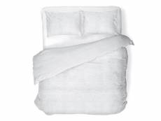 Yellow candida housse de couette - percale 100% coton - 1-personne (140x200/220 cm + 1 taie) - blanc SMUL100119101