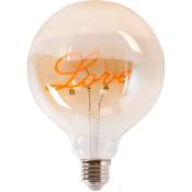 Ampoule décorative à filament love - E27 G125 - 4W - 2200K - Blanc Chaud