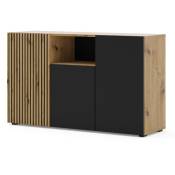 Bim Furniture - Commode auris 3D 135 cm chêne artisanal / noir mat
