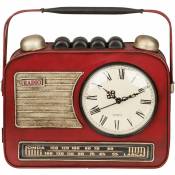 Boîte à clefs Poste radio avec horloge rouge Vintage