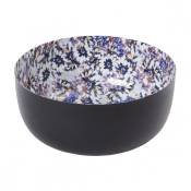 Bol à motif fleurs en fer bleue et violette D30
