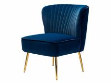 Chaise d'appoint en velours, chaise d'appoint moderne tapissée avec pieds en métal doré, chaise sans accoudoir à dossier en forme de pantoufle, chaise