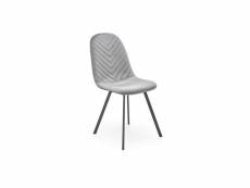 Chaise design velours gris métal gris candace 99
