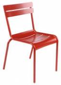 Chaise empilable Luxembourg / Aluminium - Fermob rouge en métal