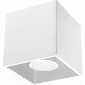 Etc-shop - Spots en saillie, plafonniers carrés, spot en saillie GU10, aluminium blanc, 1x GU10, LxH 10x10 cm, salle à manger