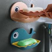 Fortuneville - Porte-savon mural 4 pièces pour salle de bain douche porte-savon baleine Portable plateau éponge en plastique pour accessoires de