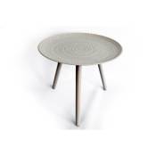 Heart Of The Home - Table d'appoint ethnique Mado - Diam. 49 x 41 - Gris