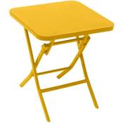 Hesperide - Table d appoint de jardin carrée Greensboro jaune moutarde 40x40cm en acier traité époxy - Hespéride - Jaune moutarde