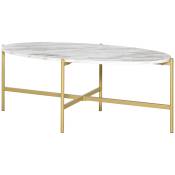 HOMCOM Table basse ovale table d'appoint design moderne