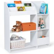 Idmarket - Meuble de rangement emma étagère jouets et bibliothèque enfant en bois blanc - Blanc