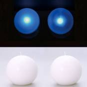 Instant D'o - 2 Lampes perles et bougies boule blanc - 62 x 40 - Blanc