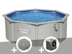Kit piscine acier ronde bestway hydrium 3,60 x 1,20 cm + 10 kg de zéolite + pompe à chaleur