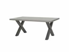 Leif - table rectangulaire 185cm effet bois grisé