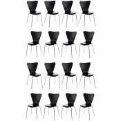 Lot de 16 chaises visiteur empilables Calisto Noir