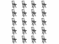 Lot de 20 chaises pliantes napoleon hêtre avec coussin