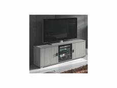 Meuble tv 135 cm contemporain couleur chêne gris trinita